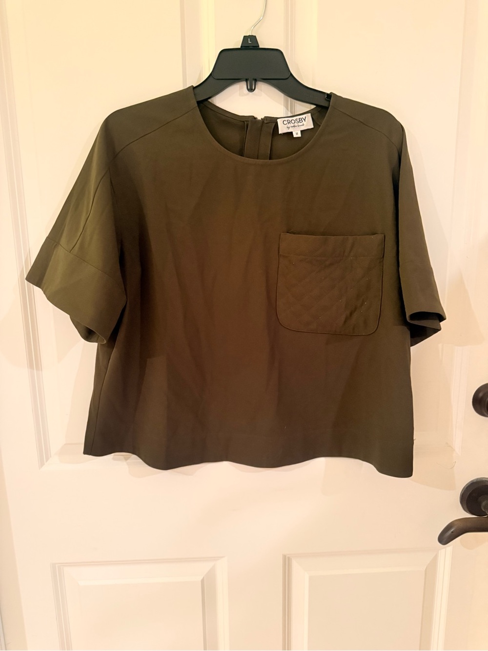CROSBY by Mollie Burch Olive Green Short Sleeve Pocket Top
